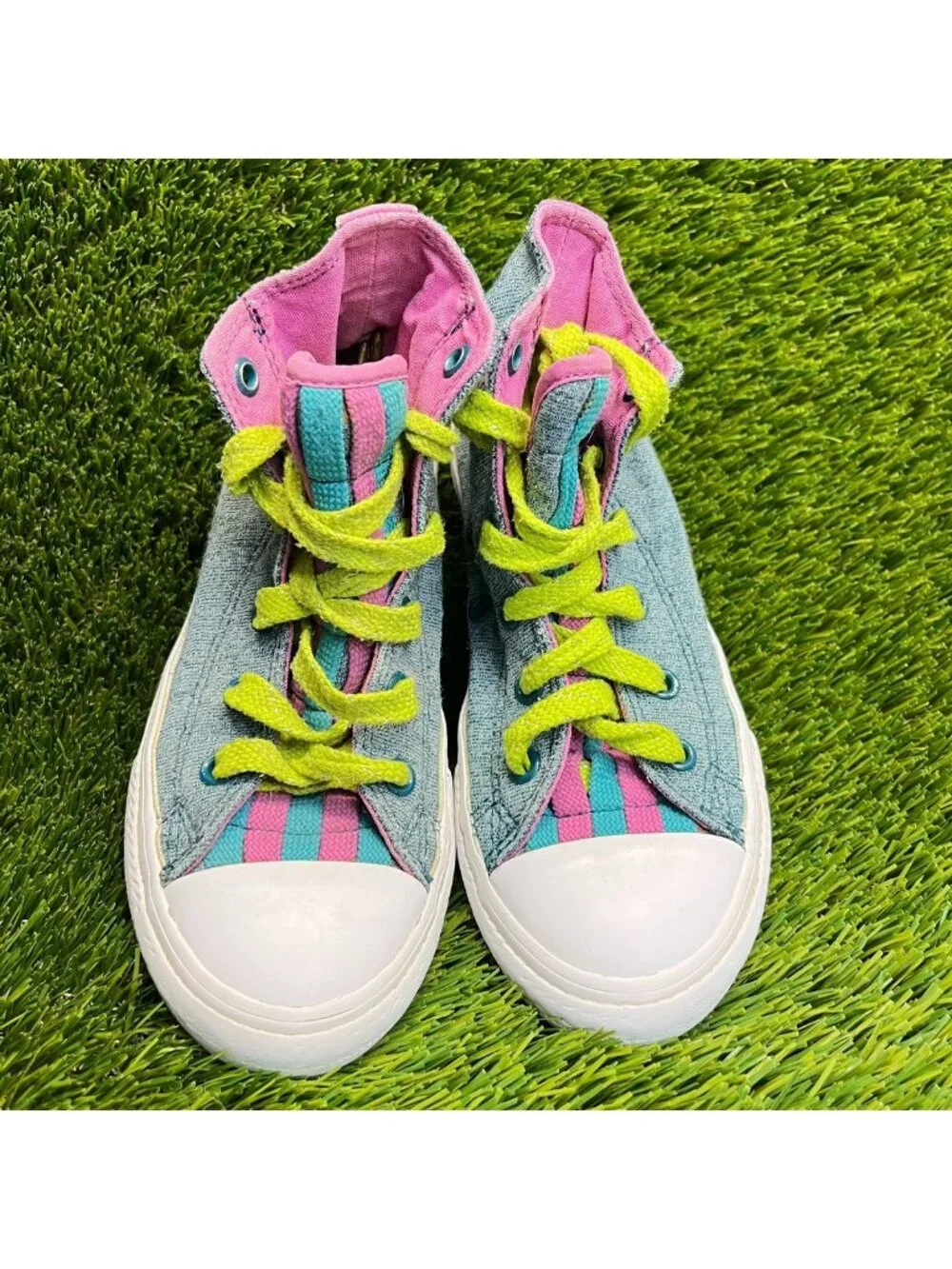 Converse Chuck Taylor All Star Girls Size 13C Blue Pink Athletic Shoes Sneakers